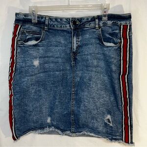 George Women's Distressed Denim Mini Skirt - Size 16W